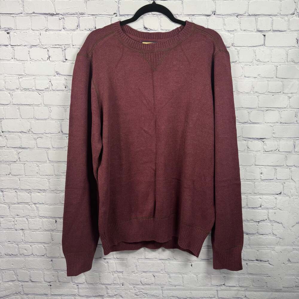 G.H. Bass & Co. NWT Men's Pullover Crew Neck Sweater Burgundy XL